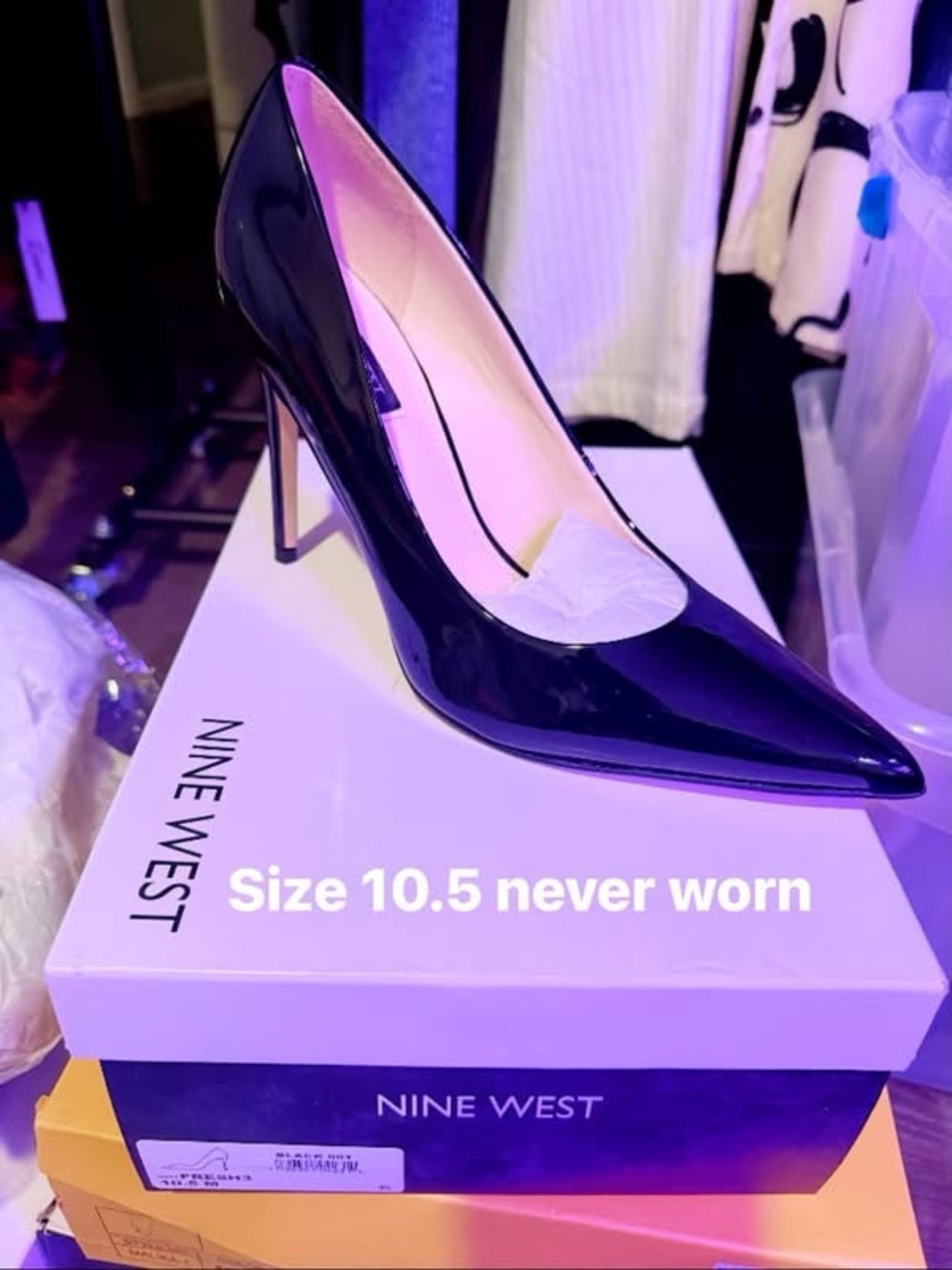 Nine West Black Patent Pointed-Toe Stiletto Heels